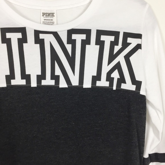 PINK Victoria's Secret Perfect Football Tee sz S - Picture 2 of 8